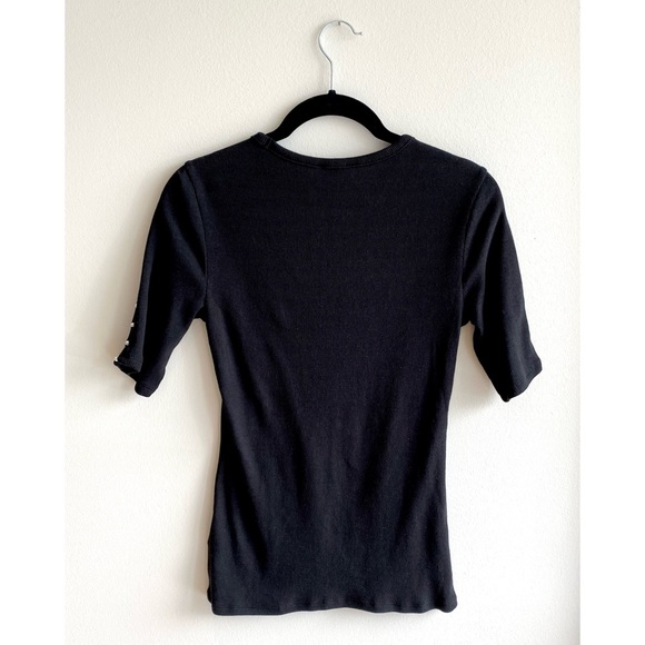 Express Ribbed Pearl Inset Tee NWT - Picture 5 of 16